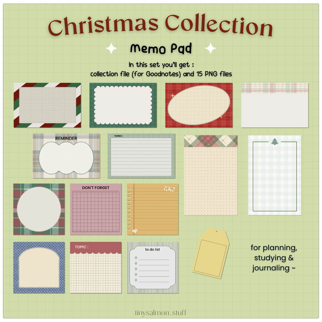 2025 Christmas Bundle เซ็ตสติกเกอร์และกระดาษโน้ตธีมคริสต์มาส ⭐️