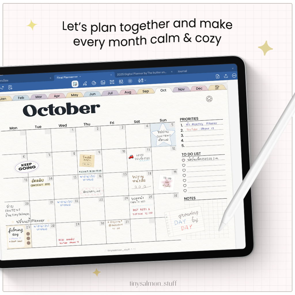 Undated Monthly Planner | แพลนเนอร์รายเดือนแบบไม่ลงวันที่